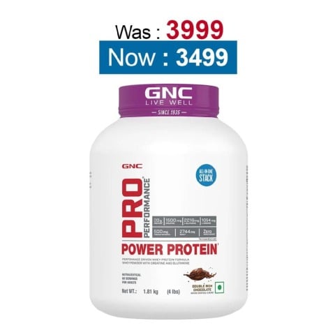 GNC Pro Performance Power Protein,  4 lb  Double Rich Chocolate 