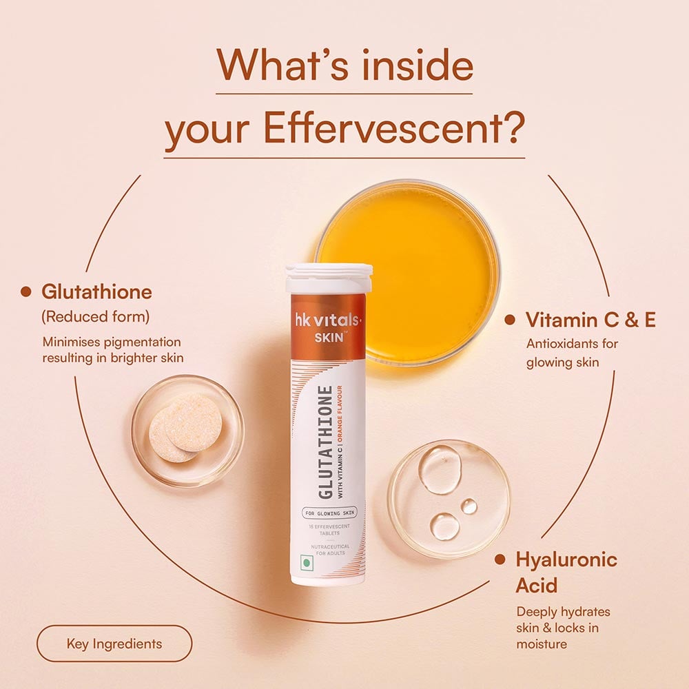 3 - HealthKart HK Vitals Skin Radiance Collagen 100 g Orange with HK Vitals Glutathione Effervescent,  15 tablet(s)  Orange