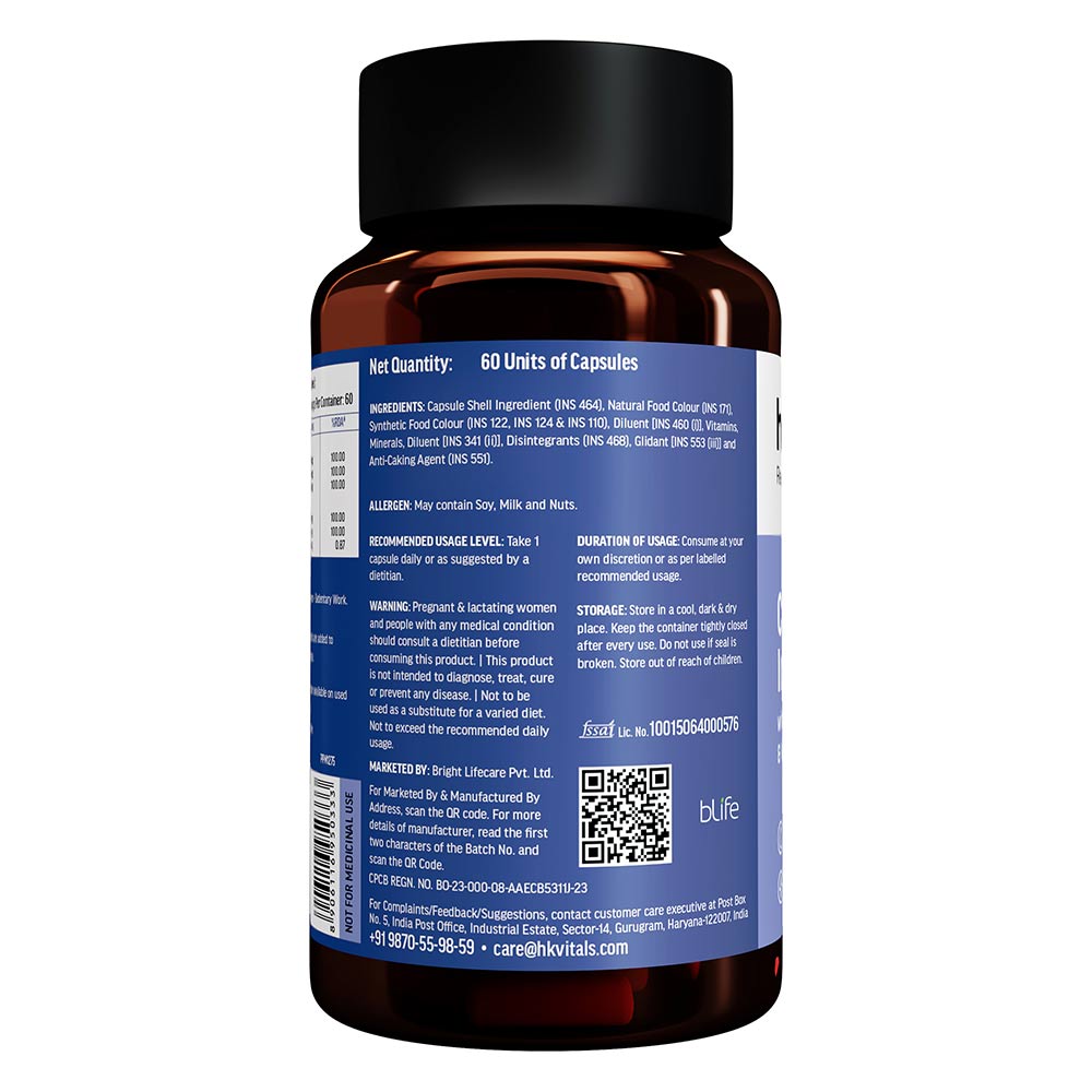 4 - HK Vitals Iron + Folic Acid with Zinc Vitamin B12 & Vitamin C,  60 capsules