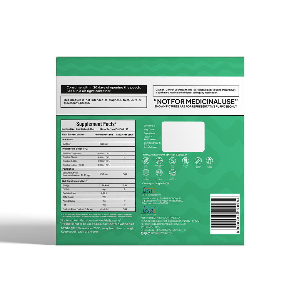 9 - Miduty Probiotics+ (For Kids),  30 sachets/pack  Unflavoured 