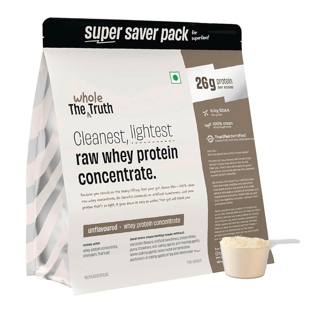 1 - The Whole Truth Raw Whey Protein Concentrate,  4.4 lb  Unflavoured 