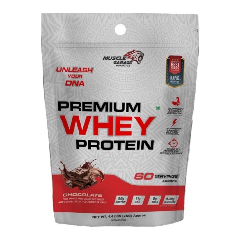 1 - Muscle Garage Premium Whey Protein, 4.4 lb Chocolate
