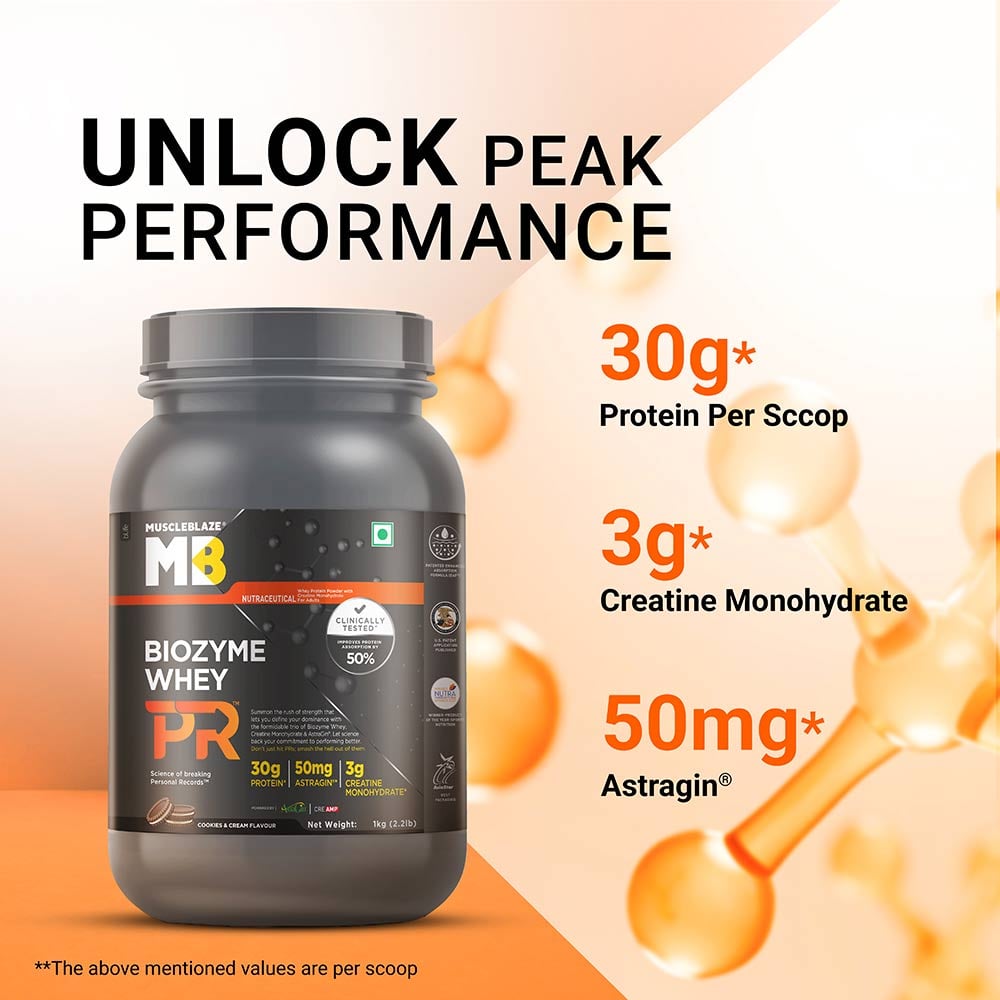4 - MuscleBlaze Biozyme Whey PR,  2.2 lb  Cookies & Cream