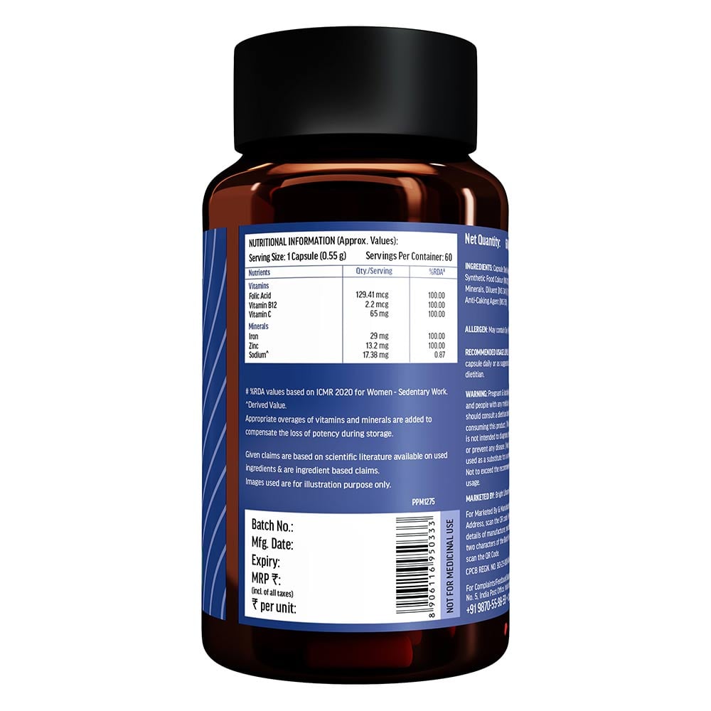 2 - HealthKart HK Vitals Iron + Folic Acid,  60 capsules 