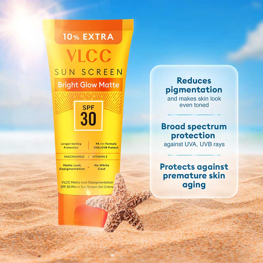 3 - VLCC Bright Glow Matte Look Depigmentation Sunscreen,  100 g  SPF 30 PA+++ 