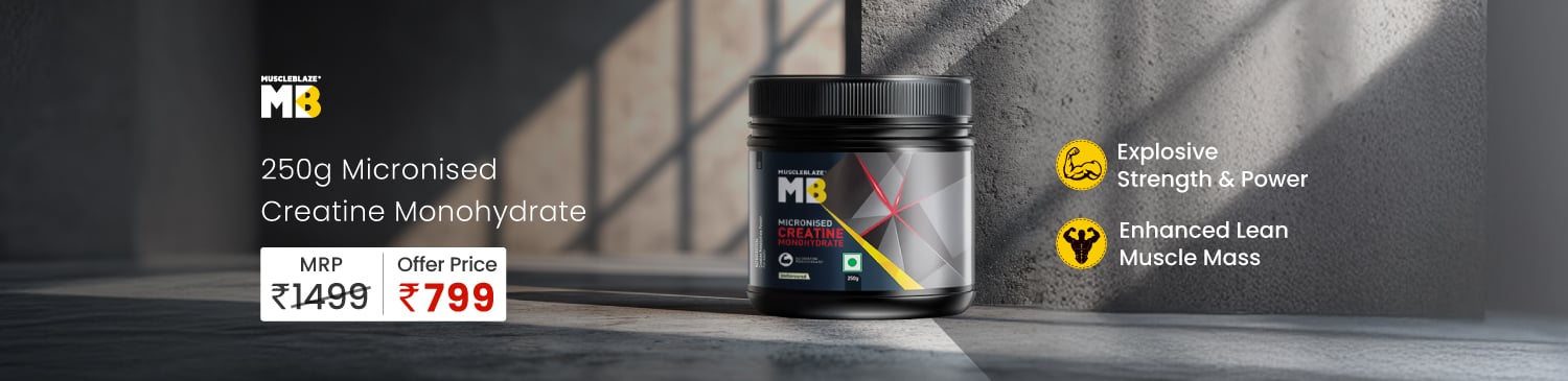 MuscleBlaze Micronised Creatine Monohydrate, 250 g | MRP - 1499 | Price - 799