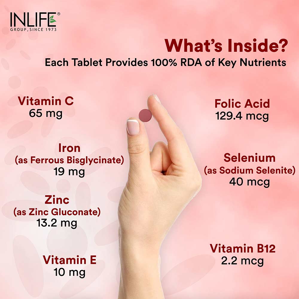 7 - INLIFE Iron + Folic Acid,  Unflavoured  60 tablet(s) 