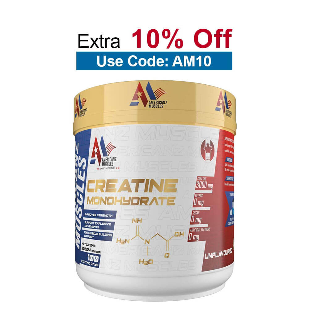 Americanz Muscles Creatine Monohydrate,  Unflavoured  0.66 lb 