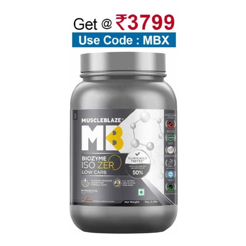 MuscleBlaze Biozyme Iso-Zero, 2.2 lb Low Carb Cookies & Cream