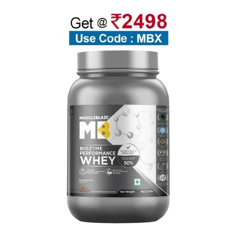 MuscleBlaze Biozyme Performance Whey,  2.2 lb  Rich Chocolate 