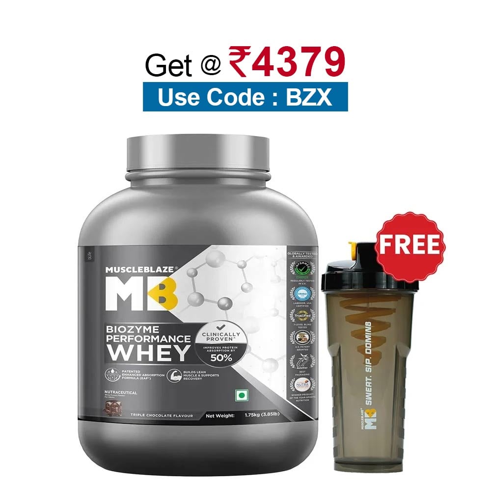 MuscleBlaze Biozyme Performance Whey,  3.85 lb  Triple Chocolate 