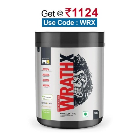 MuscleBlaze Pre Workout WrathX,  0.75 lb  Sour Green 