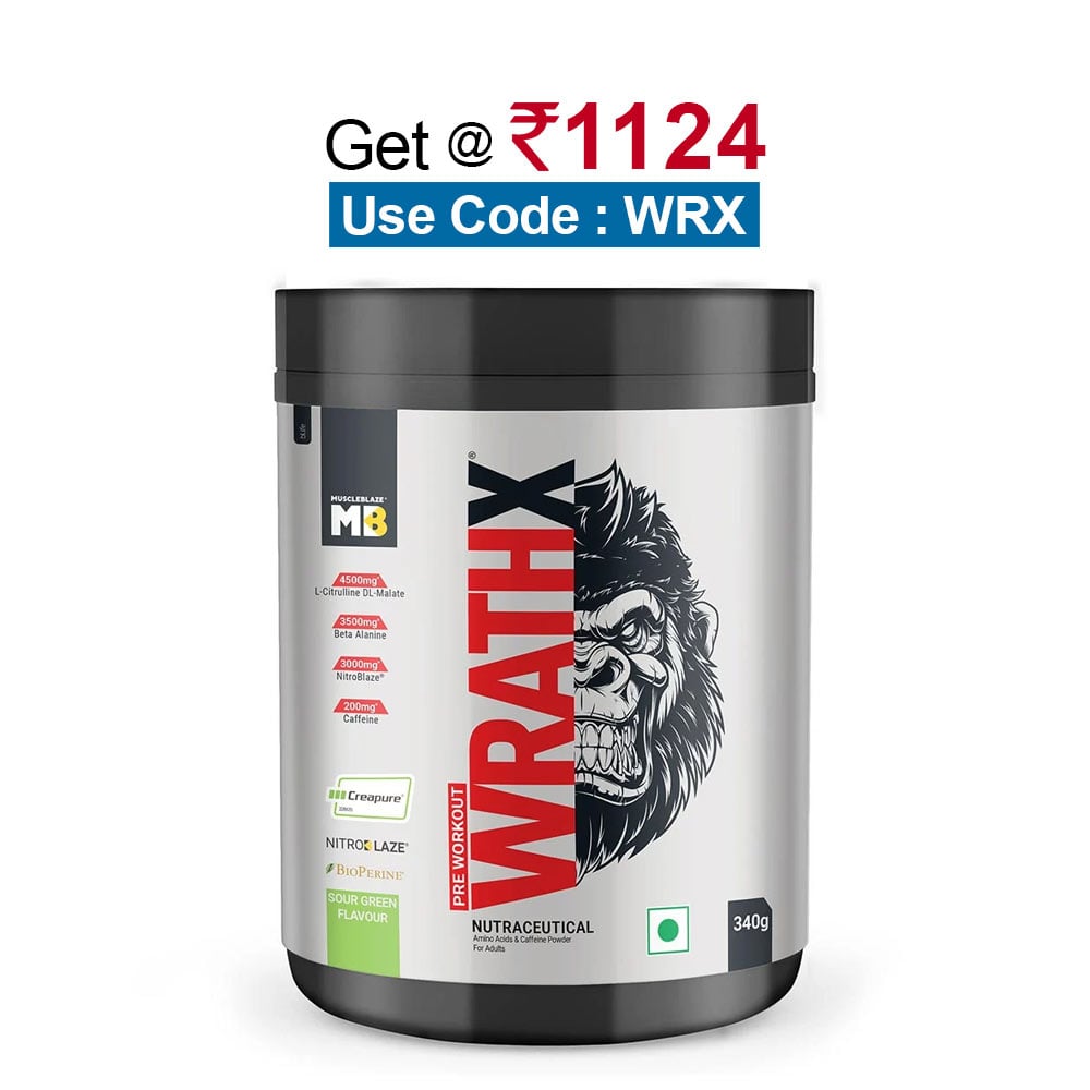 MuscleBlaze Pre Workout WrathX,  0.75 lb  Sour Green 