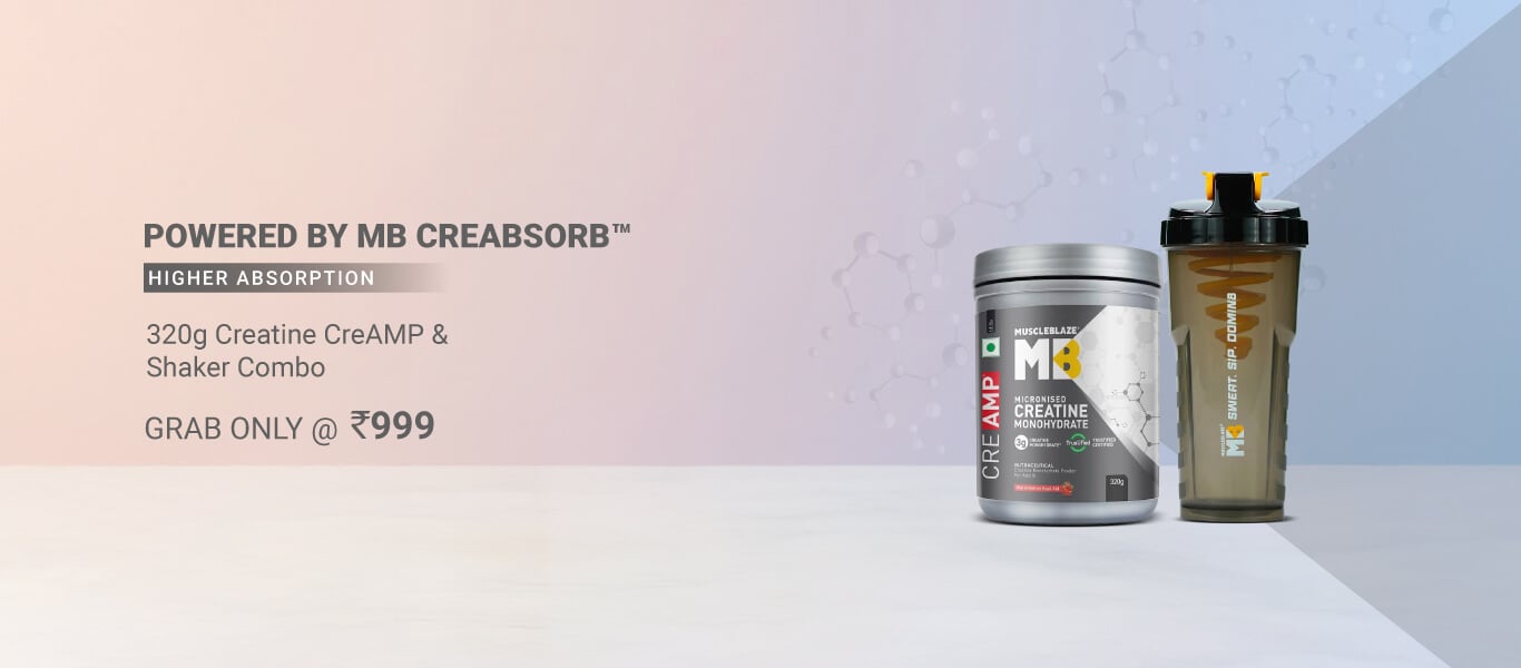 320g Creatine CreAMP and Shaker Combos - Grab only @ Rs. 999