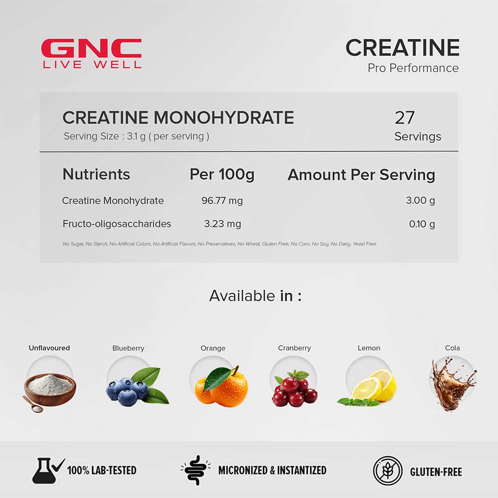 9 - GNC Pro Performance Pure Micronized Creatine Monohydrate,  Cola  0.22 lb 