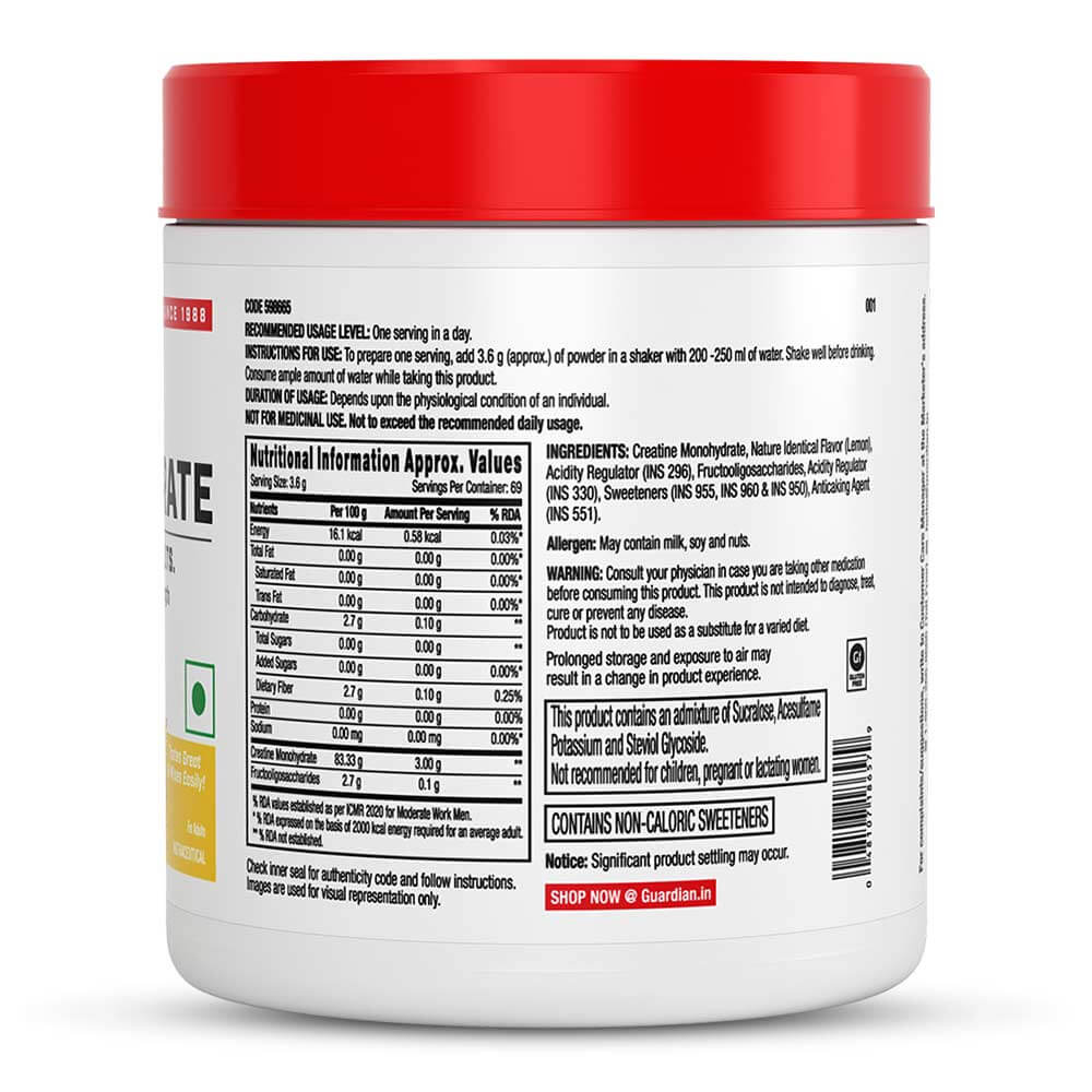 2 - GNC Pro Performance Pure Micronized Creatine Monohydrate,  Lemon  0.55 lb 