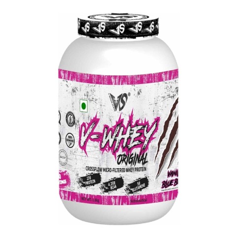 1 - V-SHAPE SUPPS V-Whey Original Micro Filtered Whey Protein,  3.97 lb  Vanilla Blueberry 