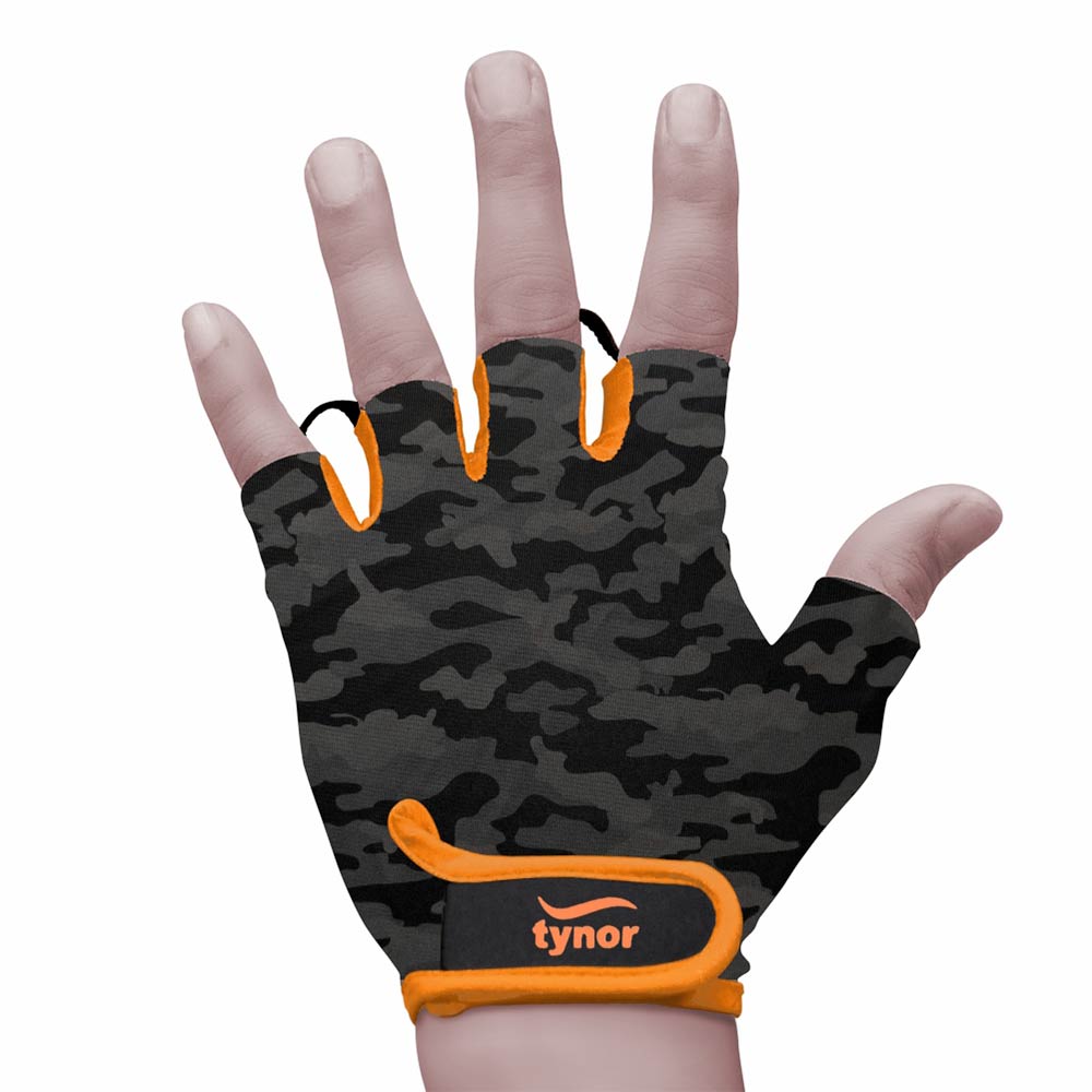 1 - Tynor Tynogrip Gym Gloves,  Black with Orange  XL 