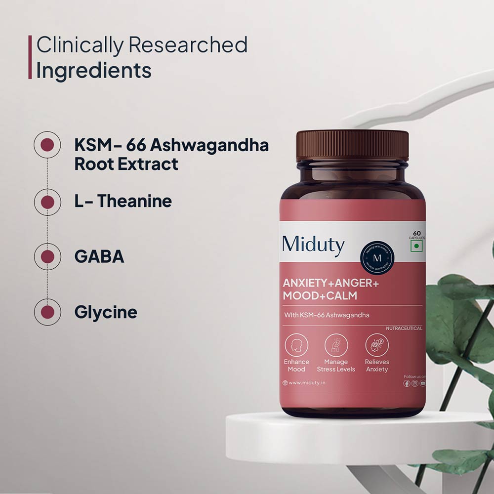 3 - Miduty Anxiety + Anger + Mood + Calm,  60 capsules 