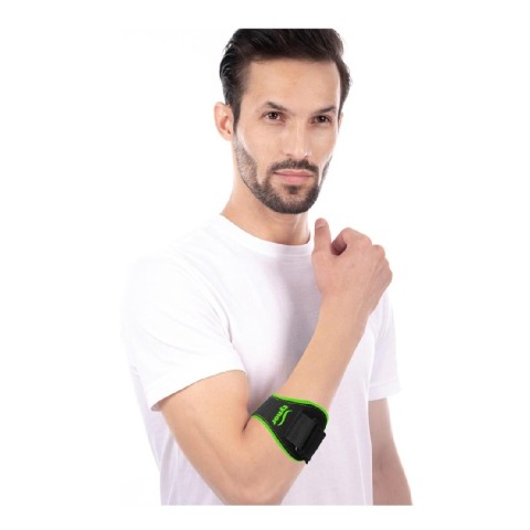 1 - Tynor Tennis & Golfer's Elbow Support Pro,  Black/Green  Universal 