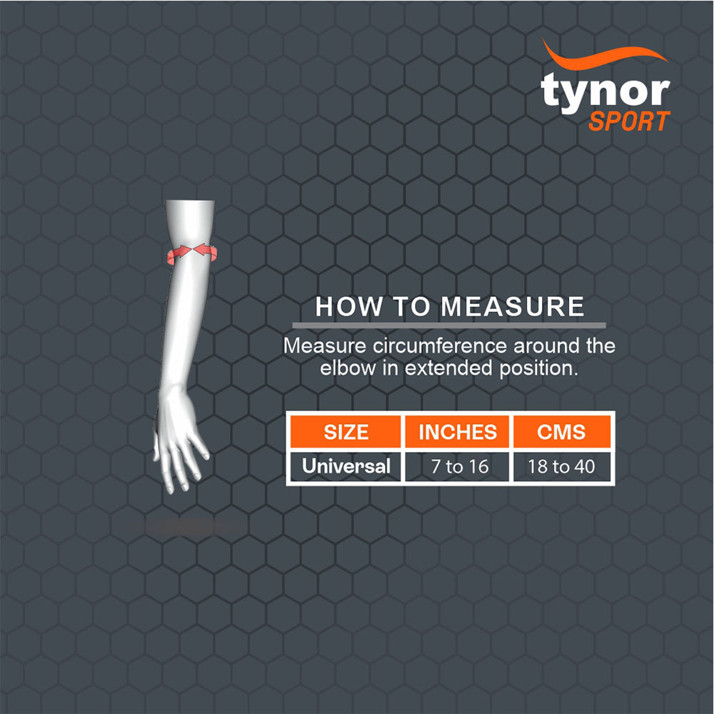 4 - Tynor Tennis & Golfer's Elbow Support Pro,  Black/Orange  Universal 