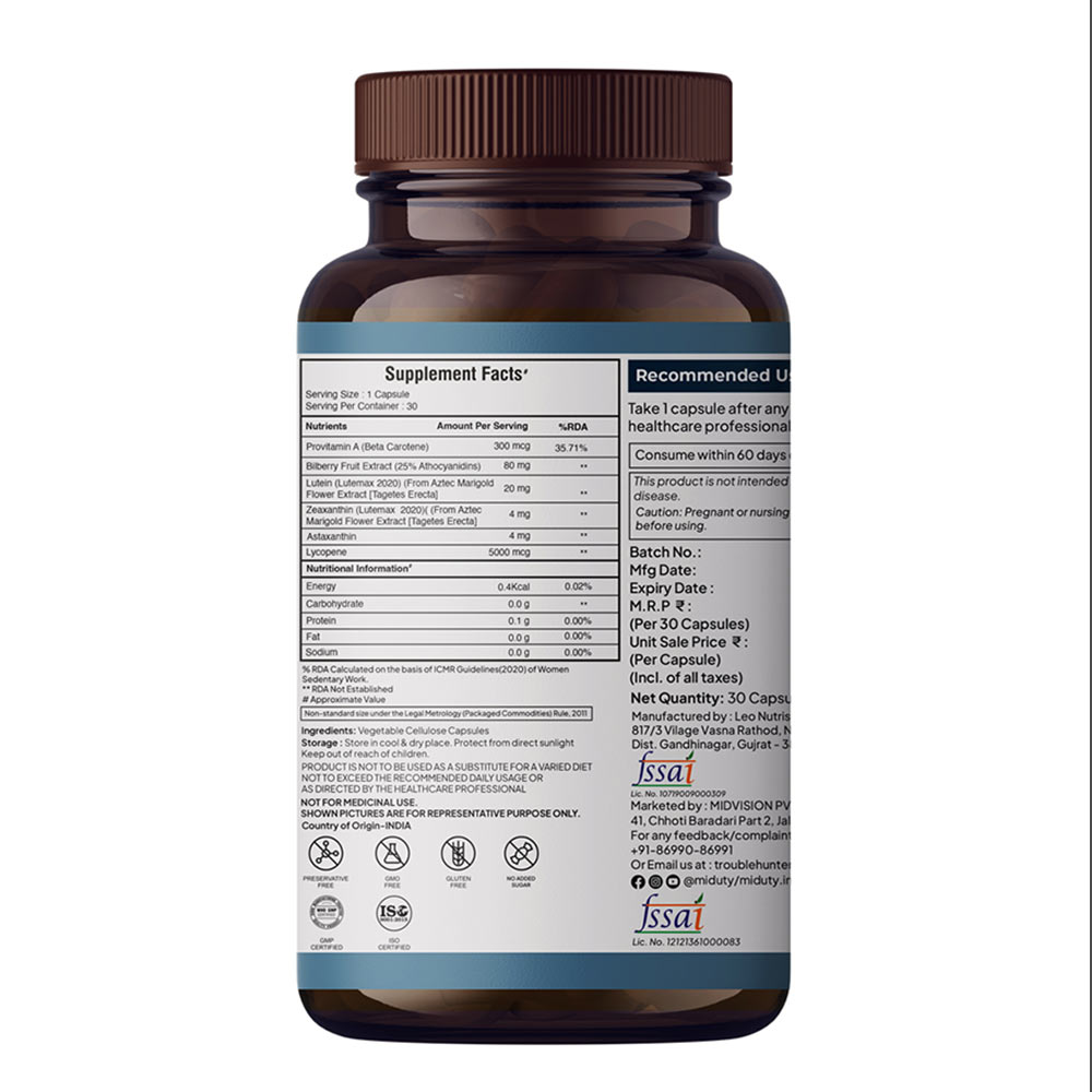 8 - Miduty Eye Vision Shield,  30 capsules 