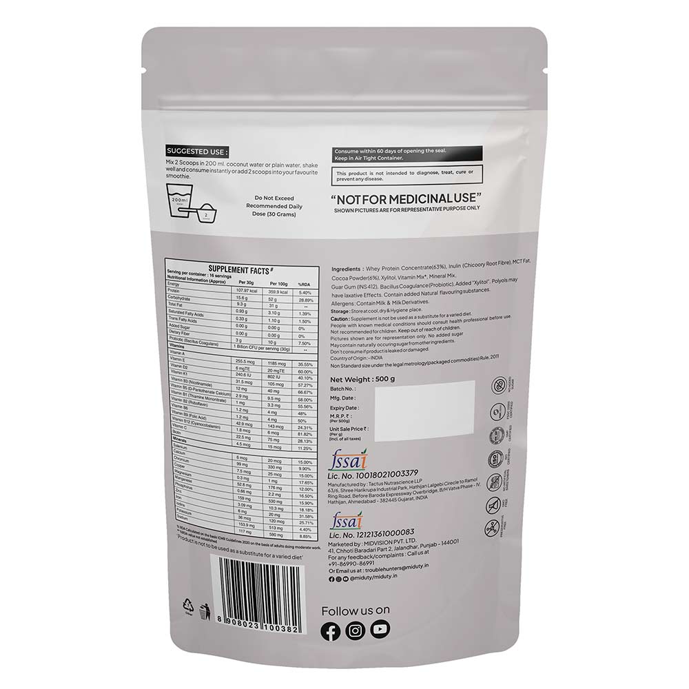 2 - Miduty Fit and Lean Protein Shake,  1.1 lb  Chocolate 