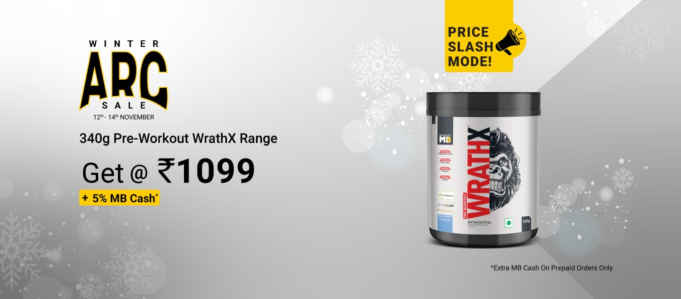 340g Pre Workout WrathX Range @ 1099 + 5% MB Cash