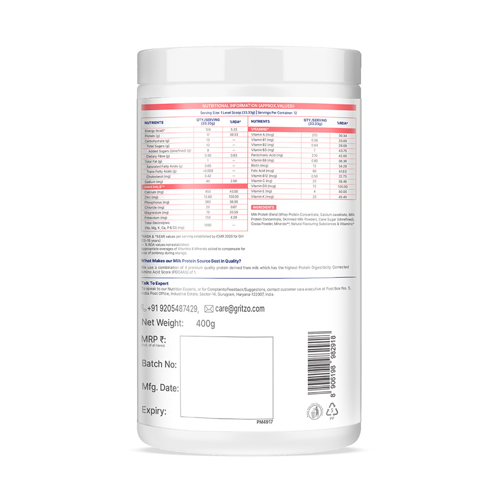 10 - Supermilk Gritzo Athlete for 13+ Years,  400 g  Double Chocolate