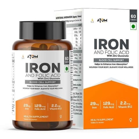 1 - AS-IT-IS Nutrition ATOM Iron & Folic Acid with Zinc Vitamin C & B12,  60 tablet(s) 