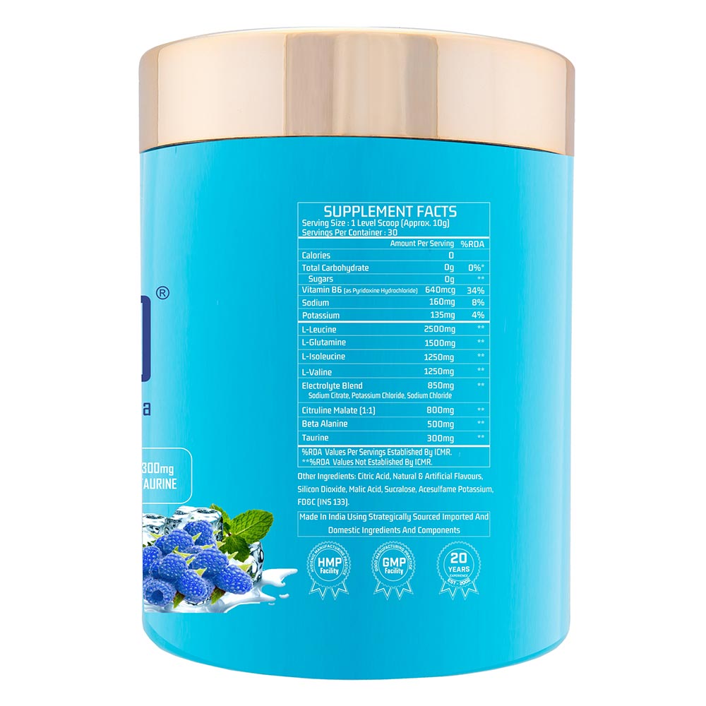 3 - Myfitness iBCAA-H2O,  0.66 lb  30 Servings  Icy Blue Raspberry 