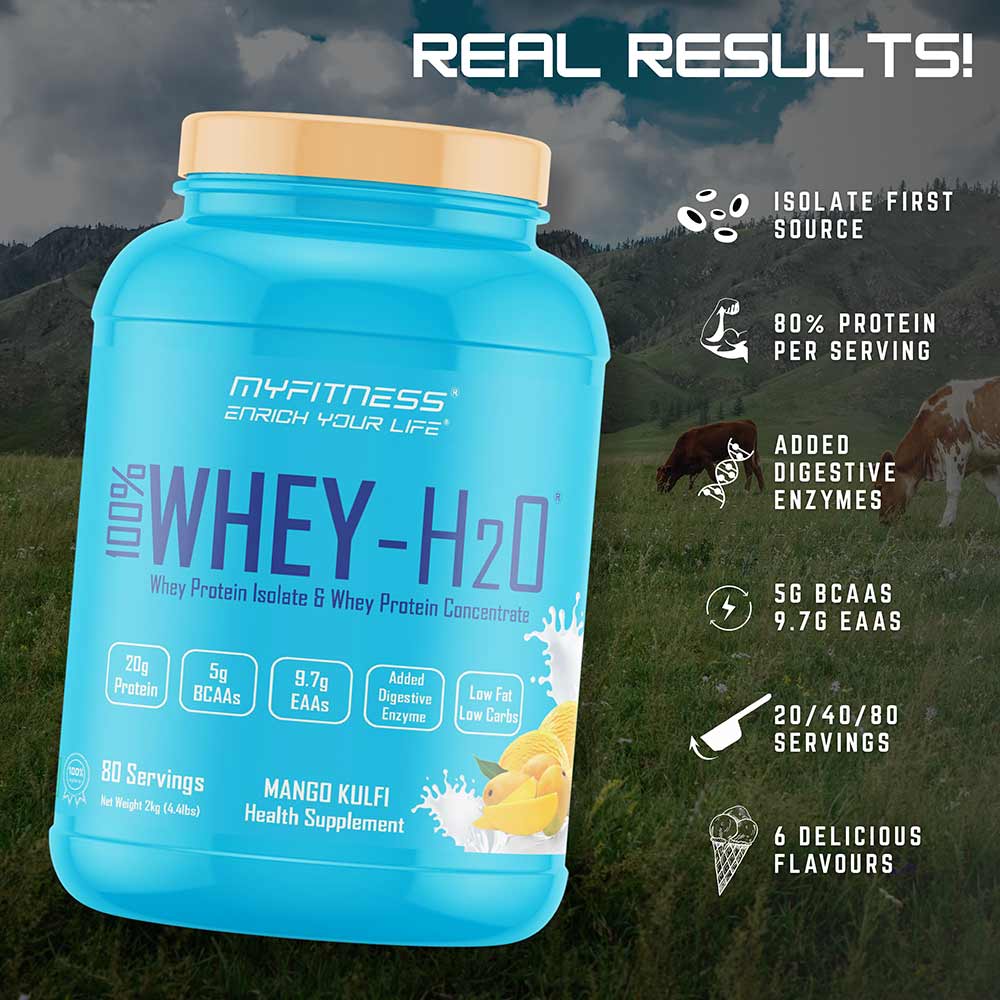 5 - Myfitness 100% WHEY-H2O Protein Isolate,  1.1 lb  Mango Kulfi 
