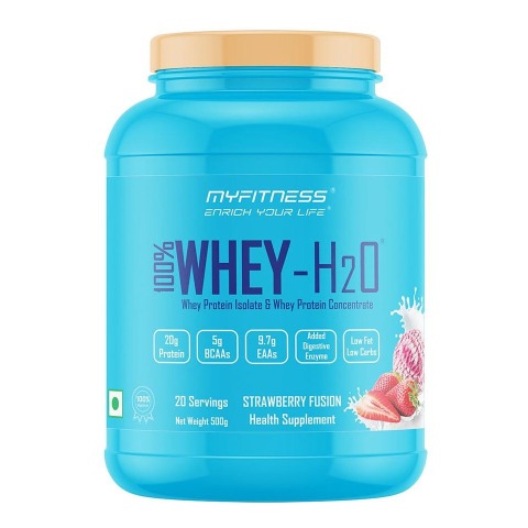 1 - Myfitness 100% WHEY-H2O Protein Isolate, 1.1 lb Strawberry Fusion
