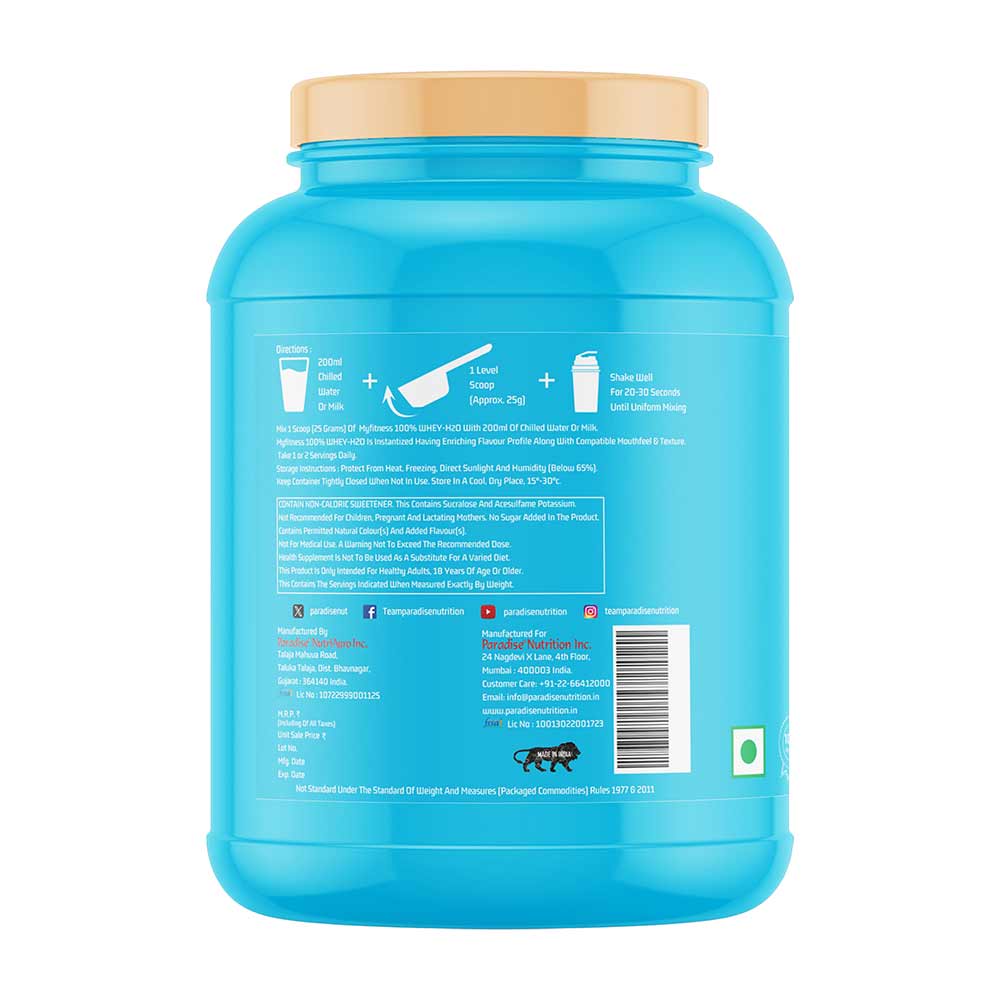 3 - Myfitness 100% WHEY-H2O Protein Isolate,  1.1 lb  Rich Chocolate 