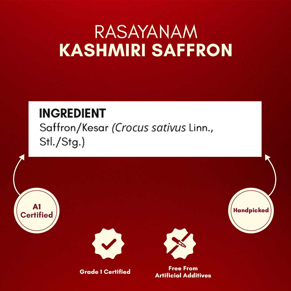 10 - Rasayanam Kashmiri Saffron Mongra,  Natural  1 g 