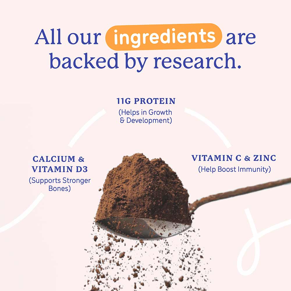 5 - Supermilk Gritzo Overall Growth for 7-12 Yrs Girls Protein & Nutrition Drink Mix,  800 g  Double Chocolate