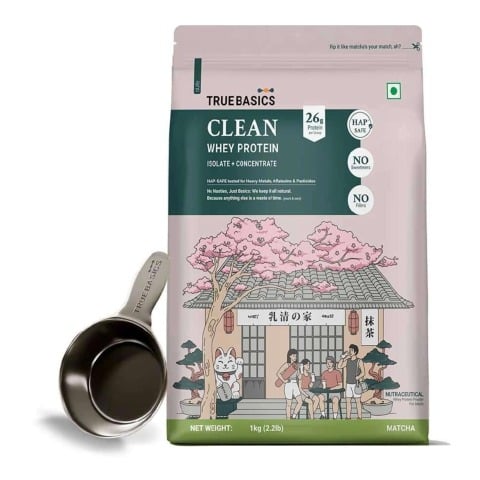 2 - TrueBasics Clean Whey Protein (Isolate + Concentrate), 2.2 lb Matcha