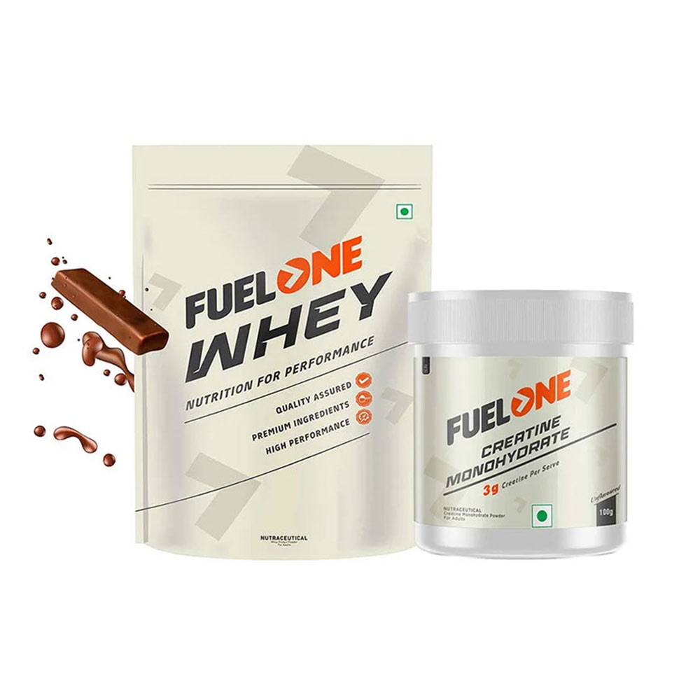 Fuel One Whey Protein Powder 1 kg Rich Chocolate & 100g Creatine Monohydrate Combo