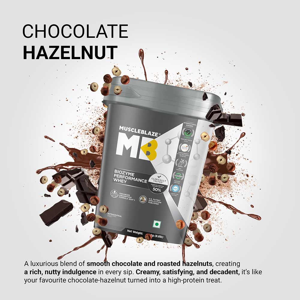 3 - MuscleBlaze Biozyme Performance Whey, 8.8 lb Chocolate Hazelnut