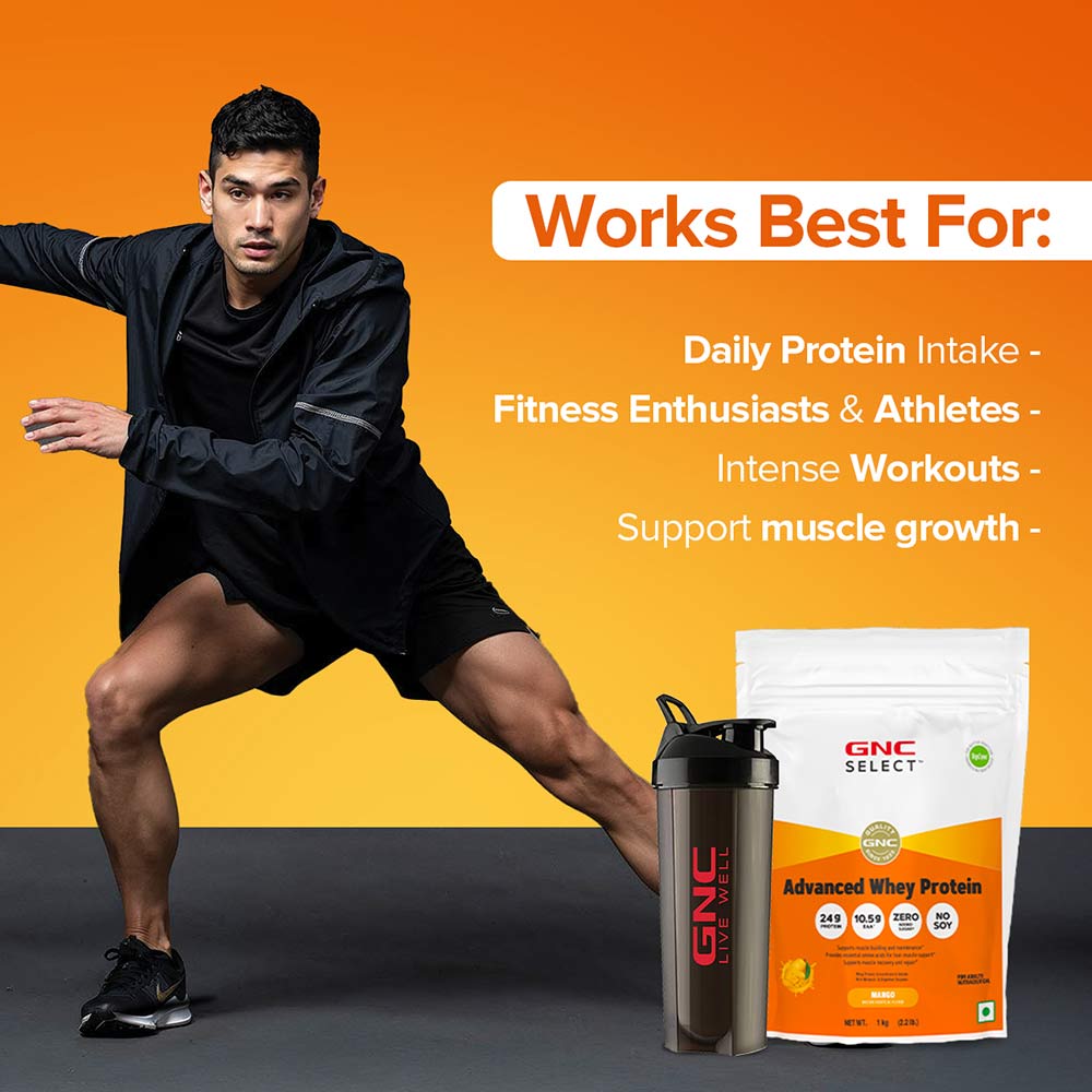 3 - GNC Select Advanced Whey Protein,  2.2 lb  Mango 