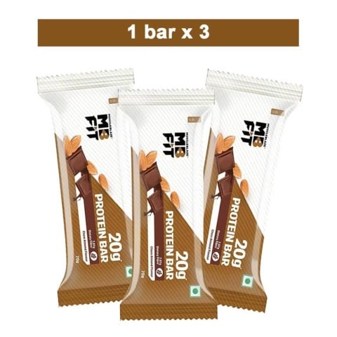 10-(4 - MuscleBlaze Protein Bar (20 g Protein),  3 bar(s)  Choco Almond 
