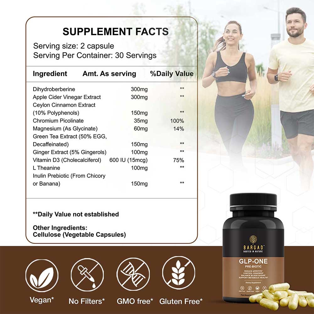 3 - Bargad 3-in-1 GLP-One,  60 capsules  Unflavoured 