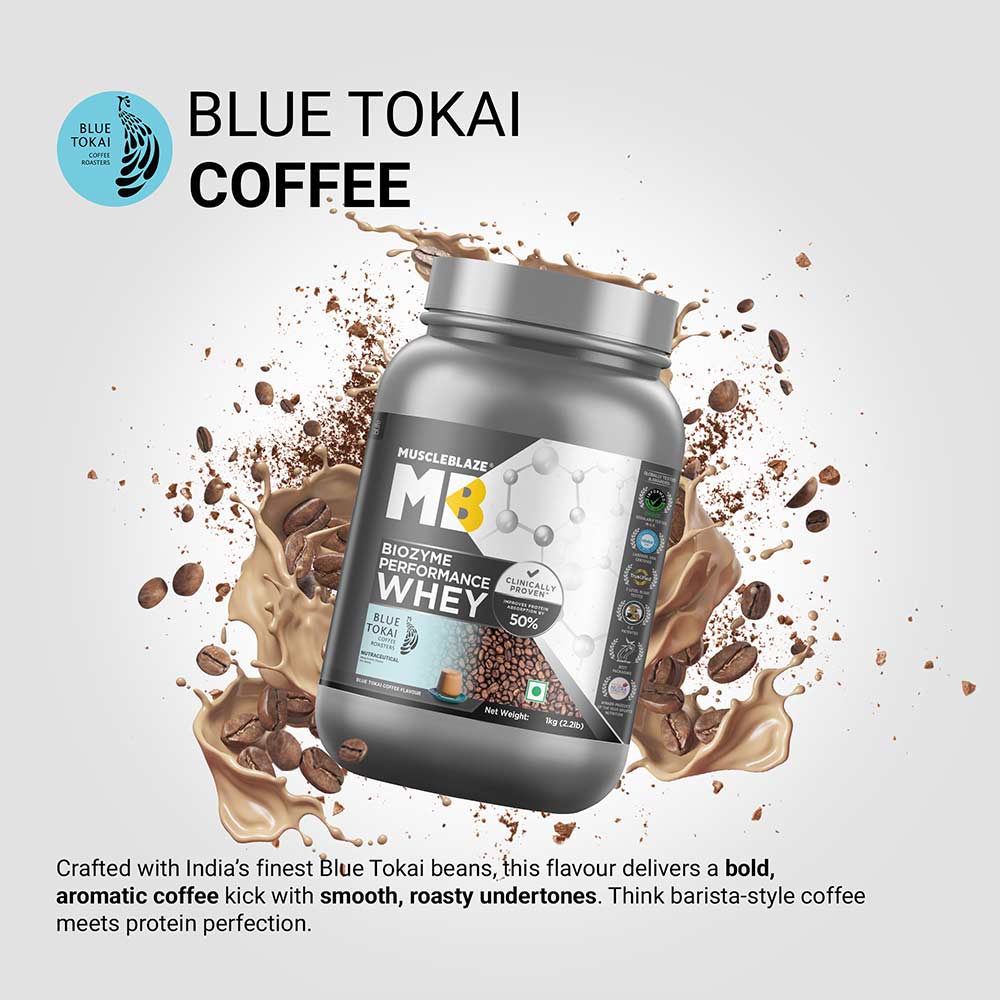 3 - MuscleBlaze Biozyme Performance Whey,  2.2 lb  Blue Tokai Coffee