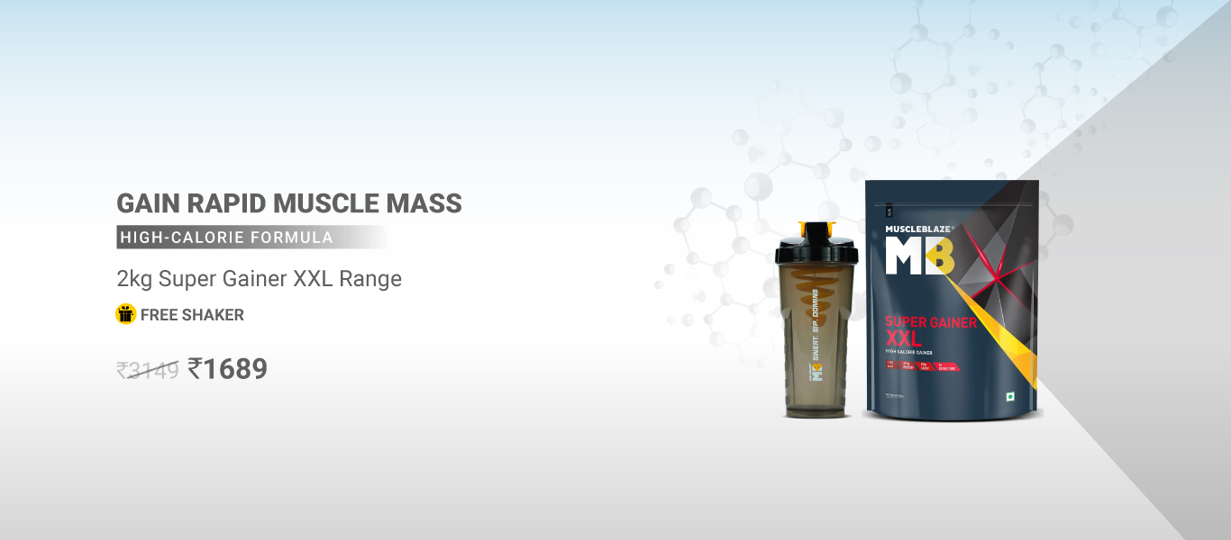 Super Gainer 2 kg Range @ 1689 + Free Shaker