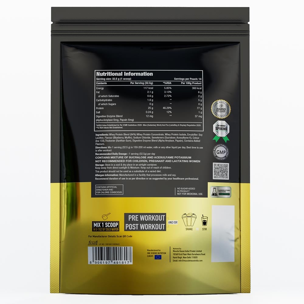 3 - One Science 100% Premium Whey Protein,  1 lb  Blueberry Muffin 