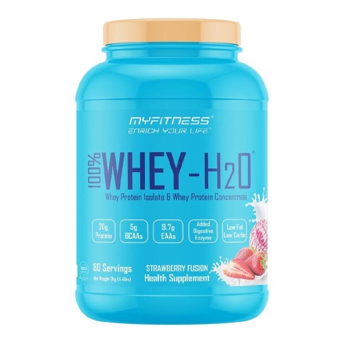 1 - Myfitness 100% WHEY-H2O Protein Isolate,  4.4 lb  Strawberry Fusion 