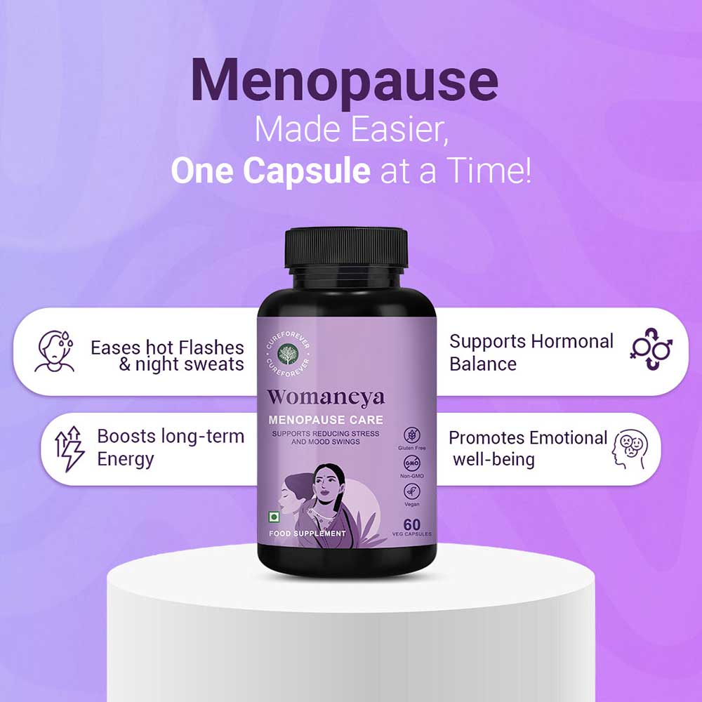 5 - CUREFOREVER Womaneya Menopause Care,  60 veggie capsule(s)  Unflavoured 