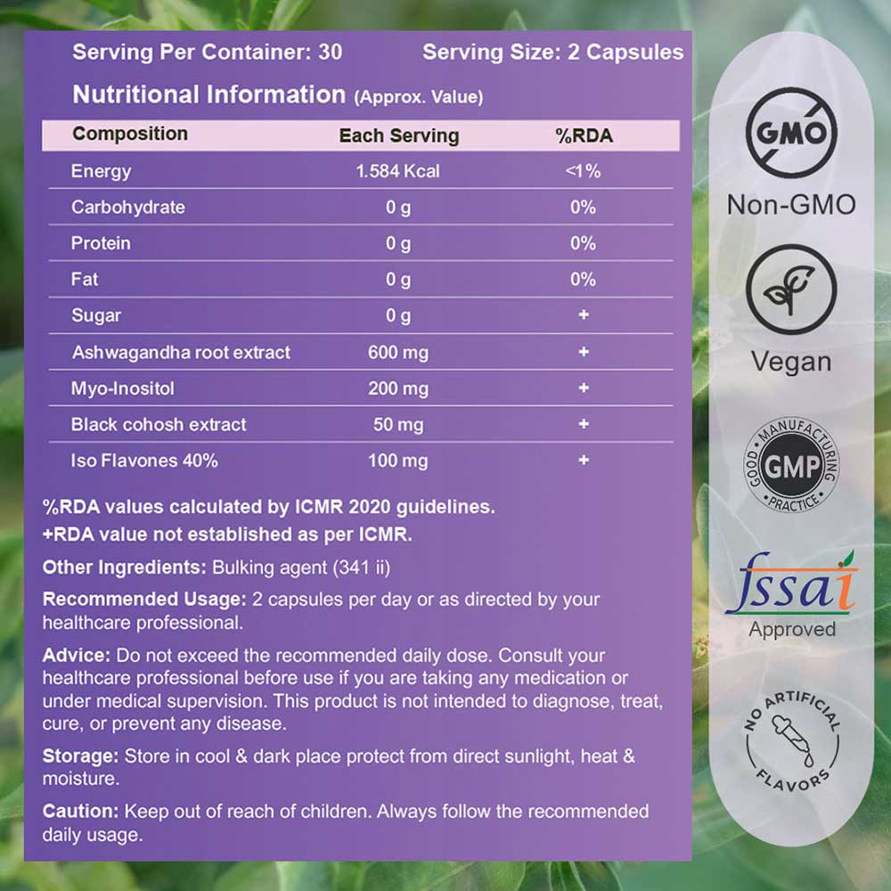 8 - CUREFOREVER Womaneya Menopause Care,  60 veggie capsule(s)  Unflavoured 