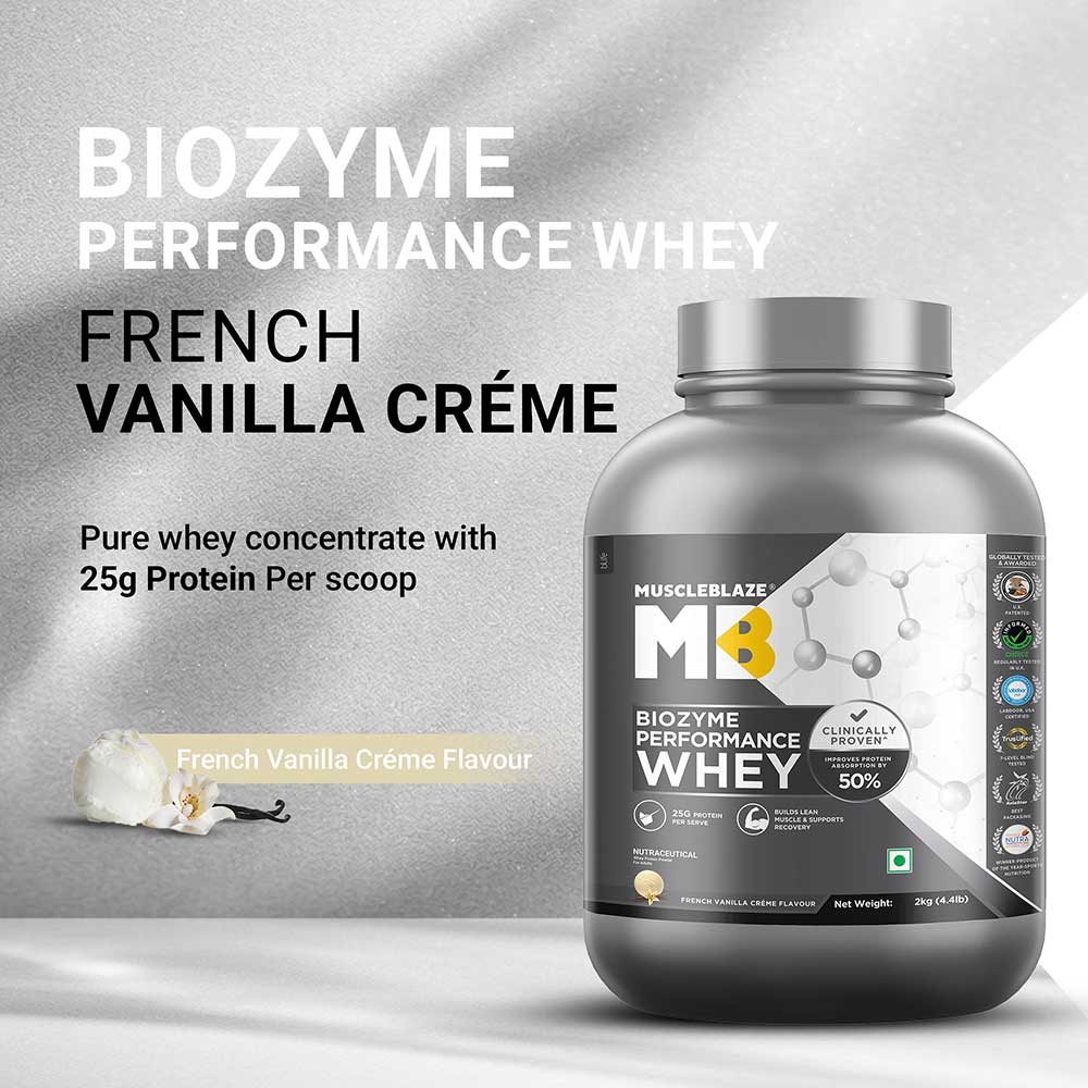 2 - MuscleBlaze Biozyme Performance Whey,  4.4 lb  French Vanilla Creme