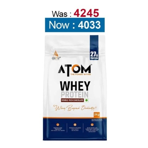 AS-IT-IS Nutrition ATOM Whey Protein with Enzymes,  4.4 lb  Double Rich Chocolate 